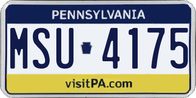 PA license plate MSU4175