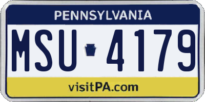 PA license plate MSU4179