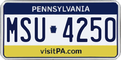 PA license plate MSU4250
