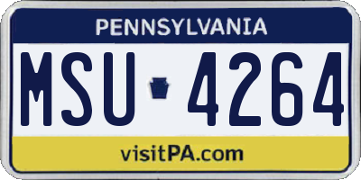 PA license plate MSU4264