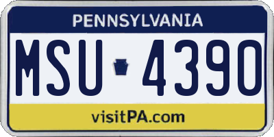 PA license plate MSU4390