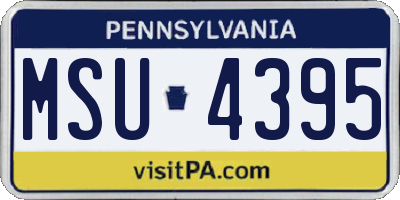 PA license plate MSU4395