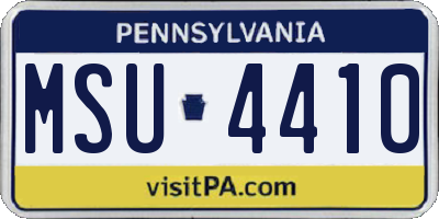 PA license plate MSU4410
