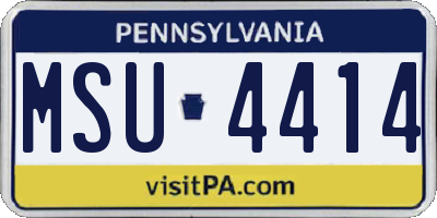 PA license plate MSU4414