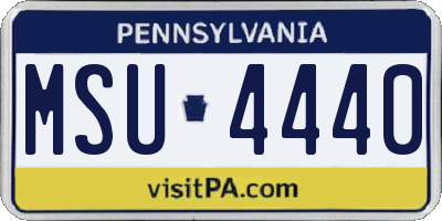 PA license plate MSU4440