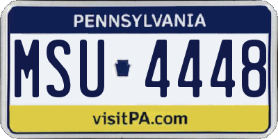 PA license plate MSU4448