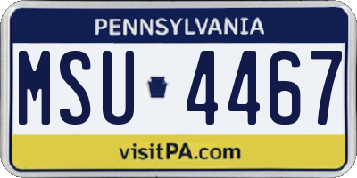 PA license plate MSU4467