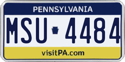 PA license plate MSU4484