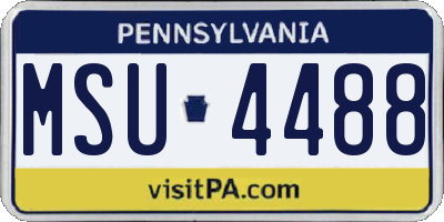 PA license plate MSU4488