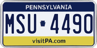 PA license plate MSU4490