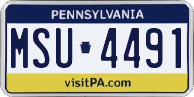 PA license plate MSU4491