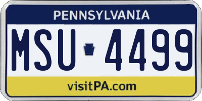 PA license plate MSU4499