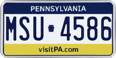 PA license plate MSU4586
