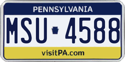 PA license plate MSU4588