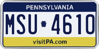 PA license plate MSU4610