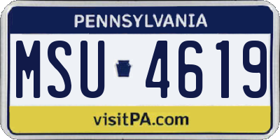 PA license plate MSU4619