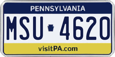PA license plate MSU4620
