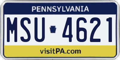 PA license plate MSU4621
