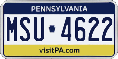 PA license plate MSU4622