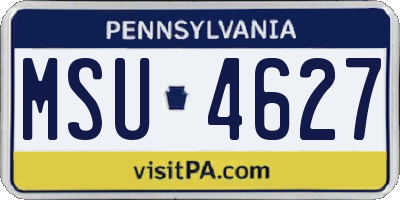 PA license plate MSU4627