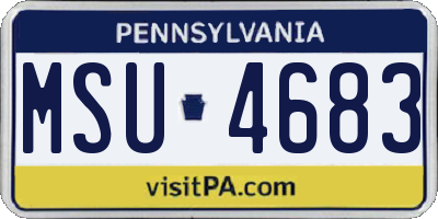 PA license plate MSU4683