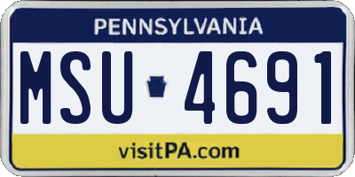 PA license plate MSU4691