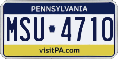 PA license plate MSU4710