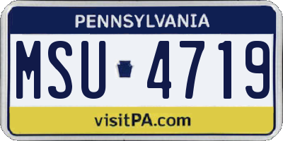 PA license plate MSU4719
