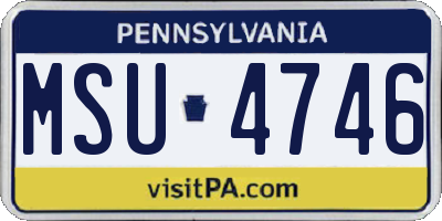 PA license plate MSU4746