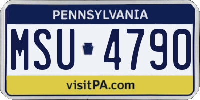 PA license plate MSU4790