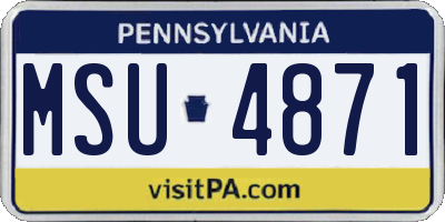 PA license plate MSU4871