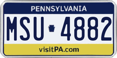 PA license plate MSU4882