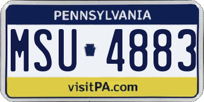 PA license plate MSU4883