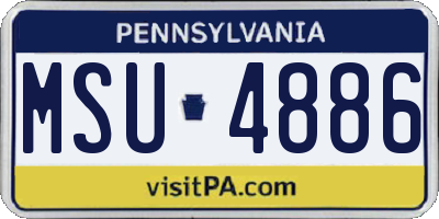 PA license plate MSU4886