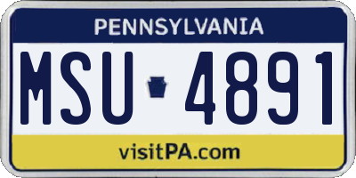 PA license plate MSU4891
