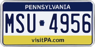 PA license plate MSU4956