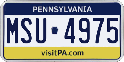 PA license plate MSU4975