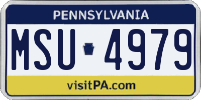PA license plate MSU4979