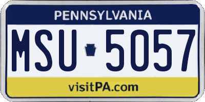 PA license plate MSU5057