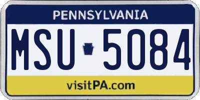 PA license plate MSU5084