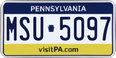 PA license plate MSU5097