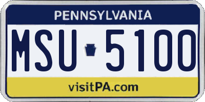 PA license plate MSU5100