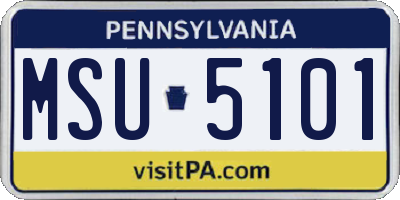 PA license plate MSU5101