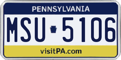 PA license plate MSU5106