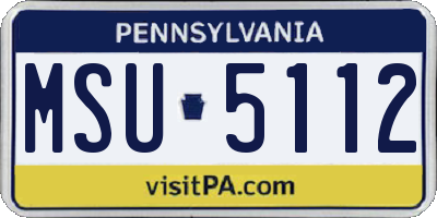 PA license plate MSU5112