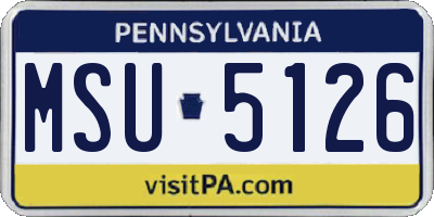 PA license plate MSU5126