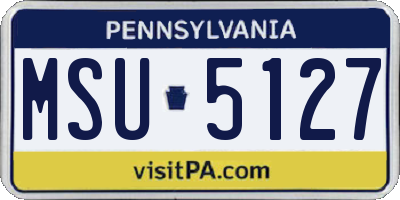 PA license plate MSU5127