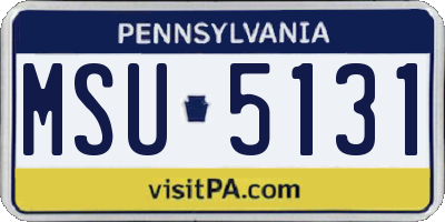 PA license plate MSU5131
