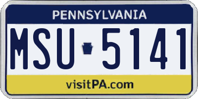 PA license plate MSU5141