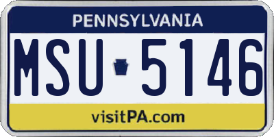 PA license plate MSU5146